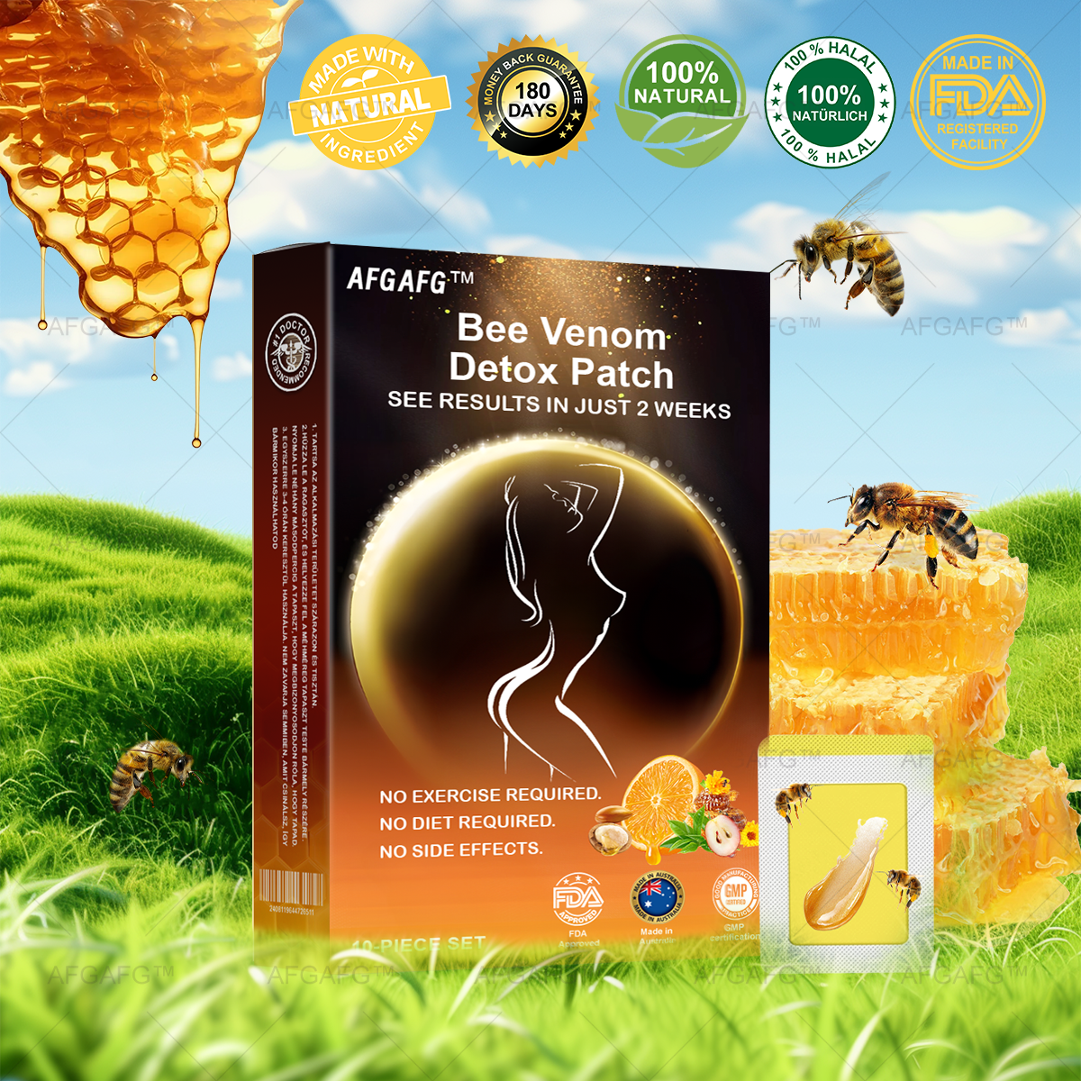 AFGAFG™ Bee Venom Firming Slimming Patch ✨Recommended by FDA and ADA✨No Dieting,No Exercise,No Side Effects